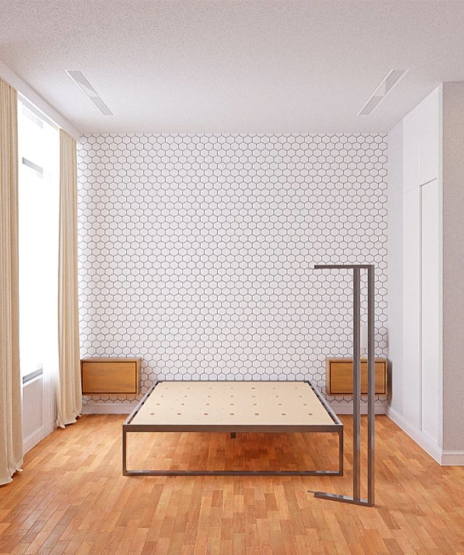 Cama en un módulo 90x190 - 100x200 con respaldo