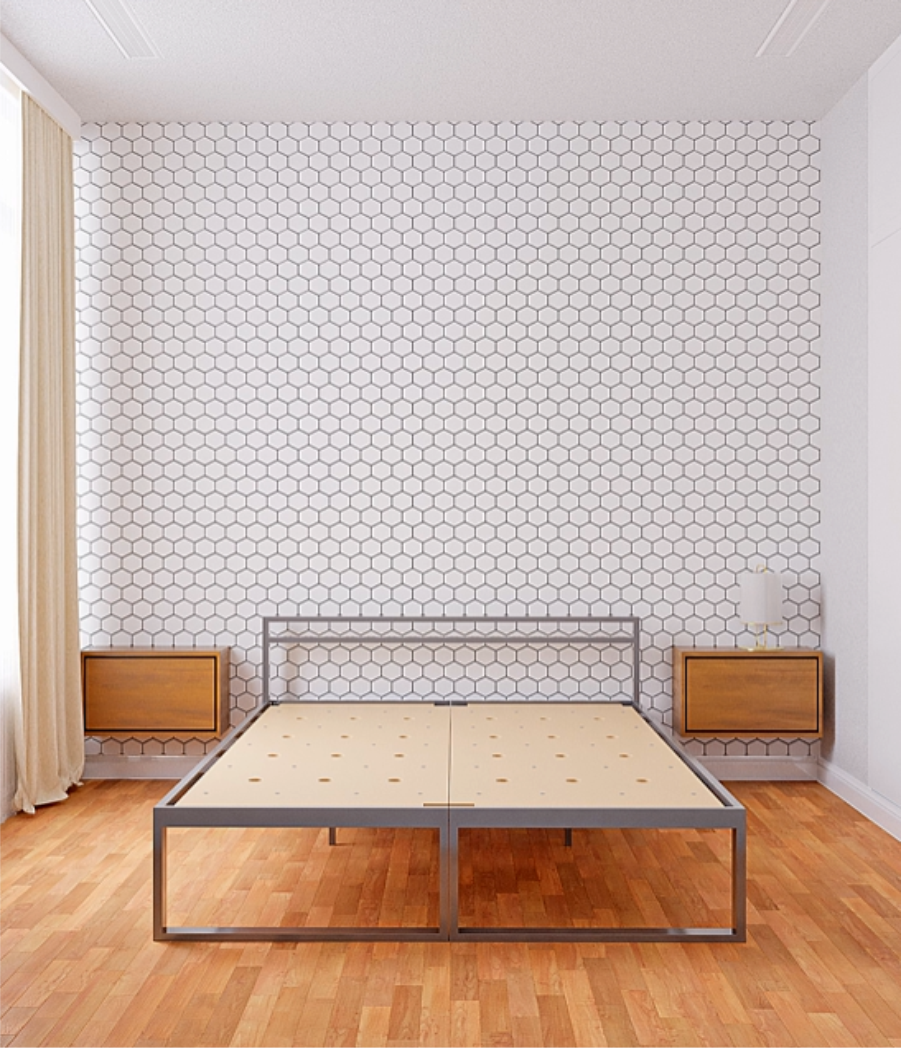 Cama dividida en dos módulos 200x200 con respaldo