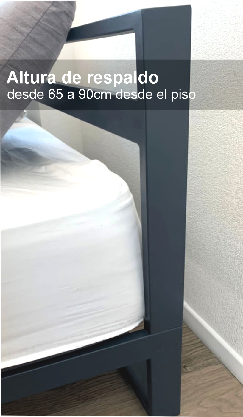 Cama en un módulo 80x190 con respaldo