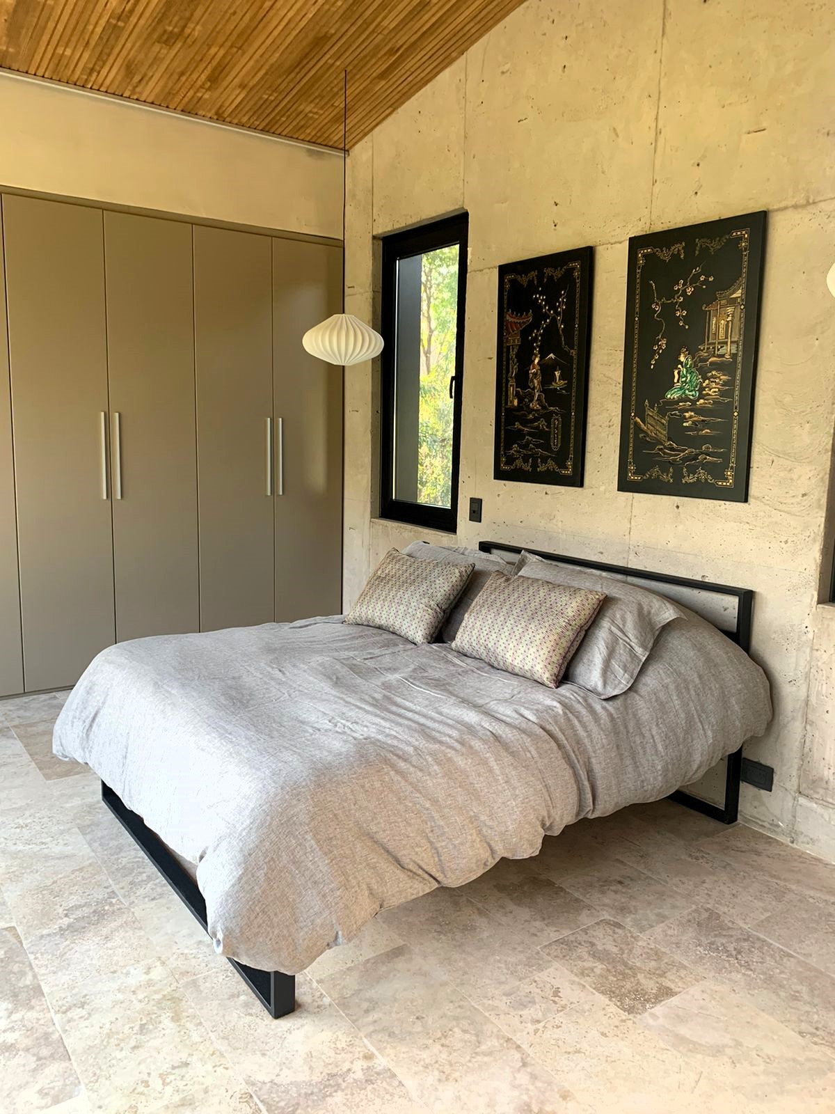 Cama en un módulo 160x190 - 160x200 con respaldo